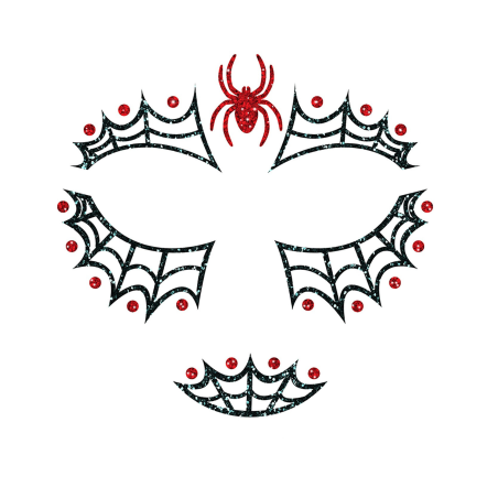 Tatuaje Cara Araña Glitter