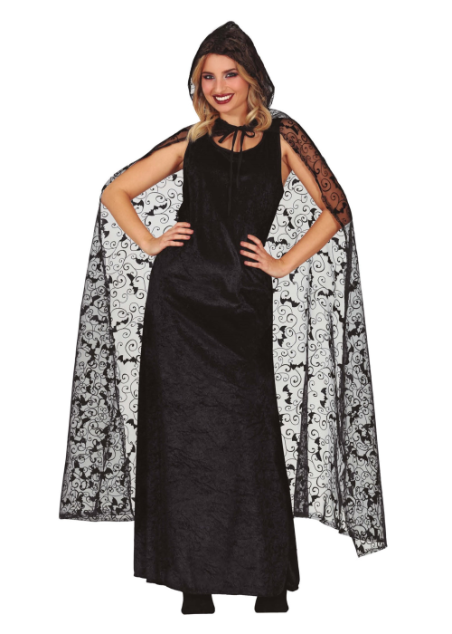 Capa con Capucha y Murcielagos para Adulto - Complementos Disfraces Halloween