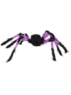 Araña con Pelo Negra y Lila 75 cm