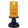 Candelabro con Vela Naranja y Luz de 12.5cm