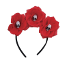 Diadema Flores Rojas con Calveras