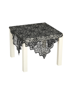 Mantel Telarañas Encaje Negro 100x75
