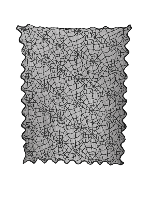 Mantel Telarañas Encaje Negro 100x75