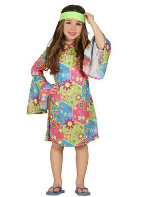 Disfraz de Hippie Flower Chica Infantil - Disfraces de Hippie para Niña