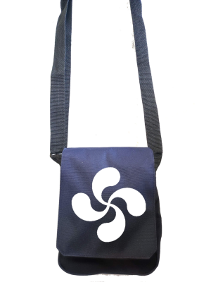 Bolso Bandolera Azul Lauburu Blanco