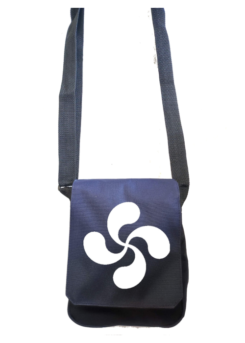 Bolso Bandolera Azul Lauburu Blanco