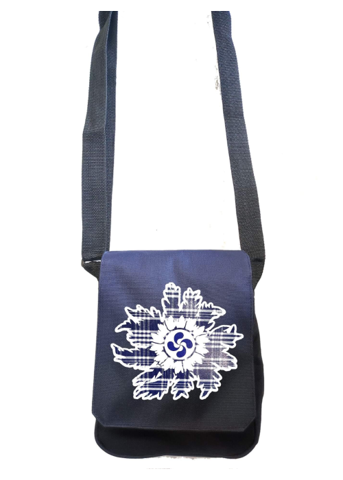 Bolso Bandolera Azul Eguzkilore Lauburu Cuadros