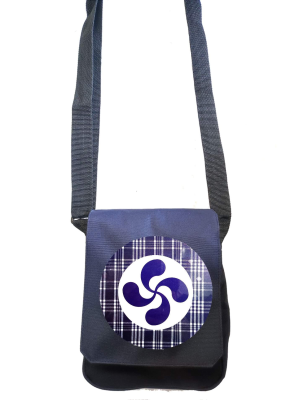Bolso Bandolera Azul Lauburu Circulo Cuadros