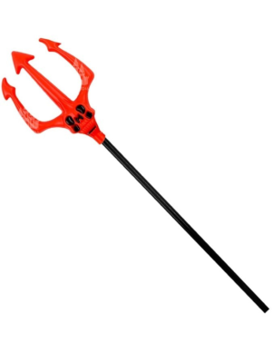 Tridente  Rojo con Calavera 120 cms