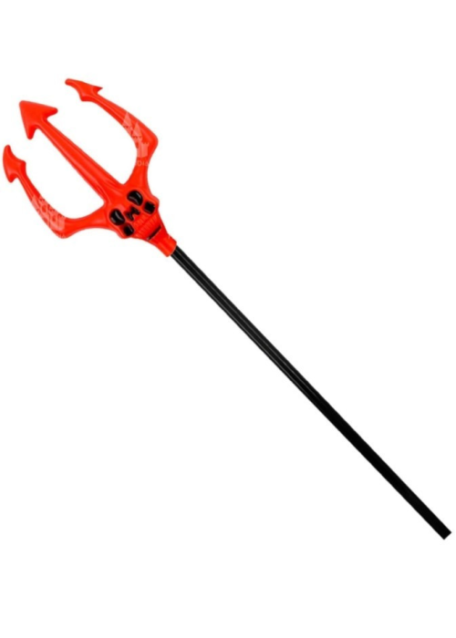 Tridente  Rojo con Calavera 120 cms