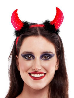 Cuernos Diablo con Plumas
