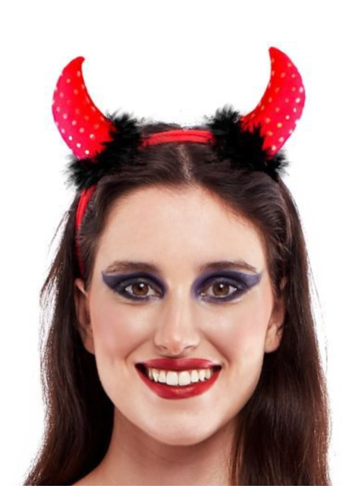 Cuernos Diablo con Plumas