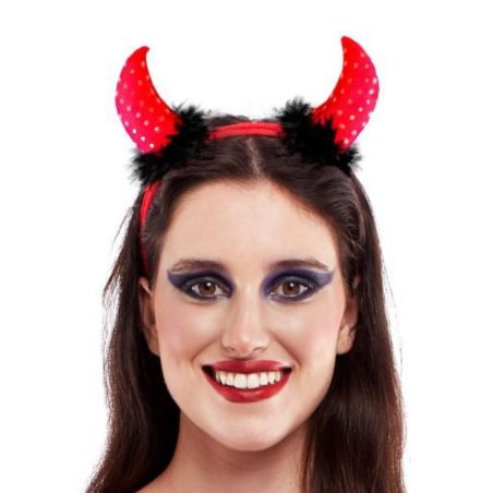 Cuernos Diablo con Plumas