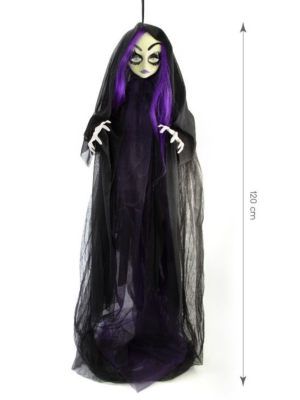 Muñeco Colgante Bruja Escoba con Luz