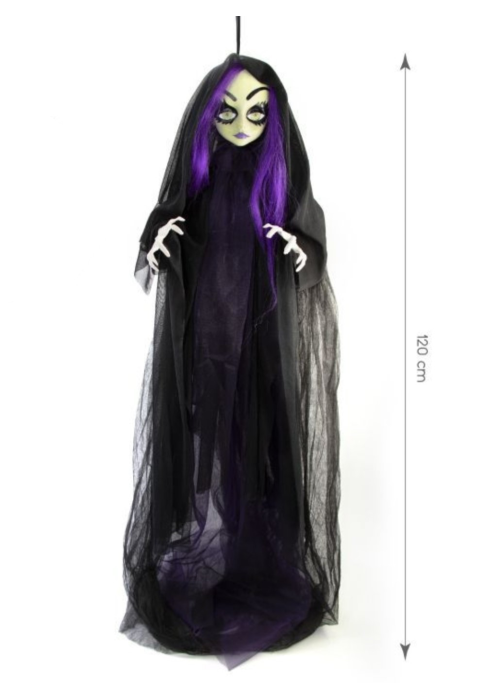 Muñeco Colgante Bruja Escoba con Luz