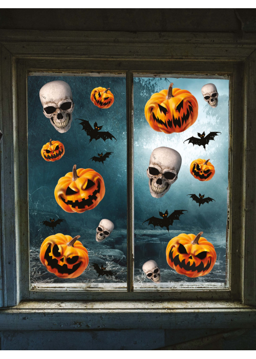 Decoracion Ventana Calabazas 3 Hojas