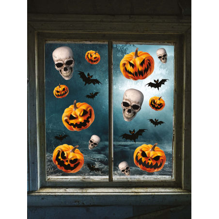 Decoracion Ventana Calabazas 3 Hojas