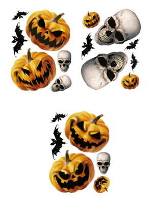 Decoracion Ventana Calabazas 3 Hojas
