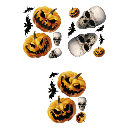 Decoracion Ventana Calabazas 3 Hojas