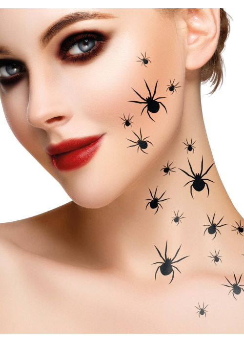 Tatuaje Cara Araña Glitter