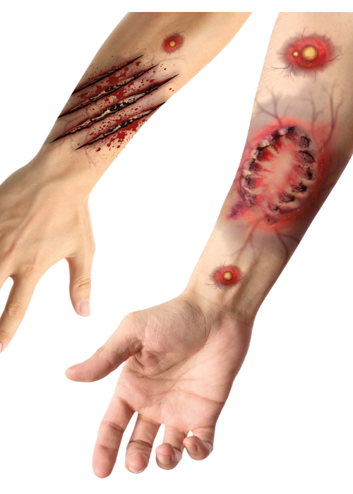 Set de Tatuajes Heridas Mordisco