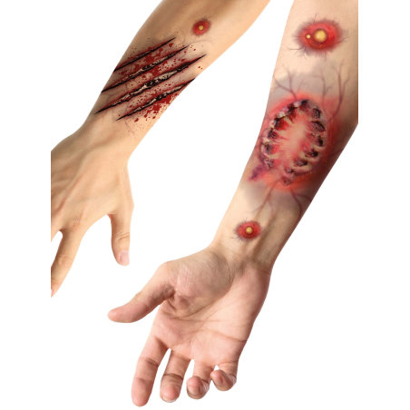 Set de Tatuajes Heridas Mordisco