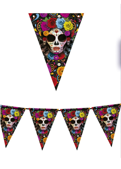 Guirnalda Banderines Triangulares Dia de Los Muertos