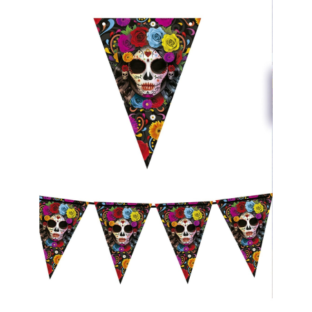 Guirnalda Banderines Triangulares Dia de Los Muertos