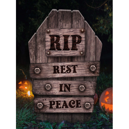 Lapida "Rest in Peace" Plastico 56cm