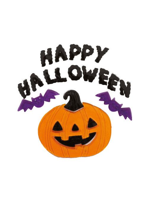 Pegatinas Happy Halloween Calabazas y murcielagos en Gel