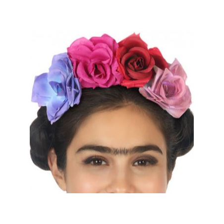 Diadema de Flors Multicolor amb Vel