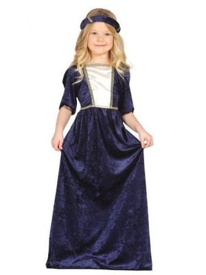 Comprar el Vestit de Dama Medieval Blau Infantil per només 15.00€ – vestit de Botiga en línia