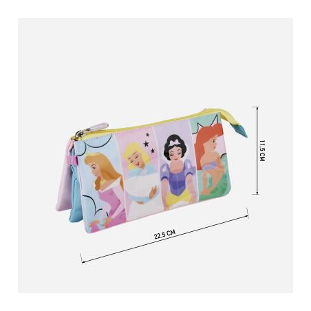 Estuche Princesas Disney 3 Compartimentos