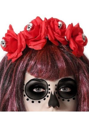 Headband Flor Vermelha e Preta