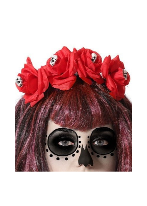 Headband Flor Vermelha e Preta