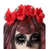 Headband Flor Vermelha e Preta