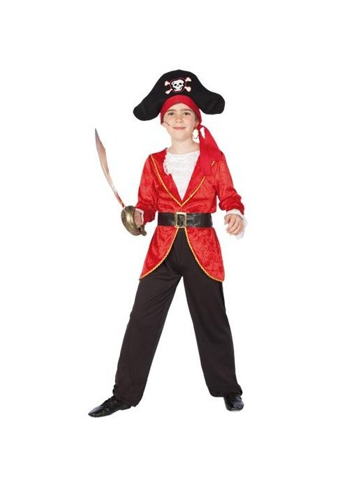 Disfraz de Pirata Rojo Infantil - Disfraces de Piratas para Niños