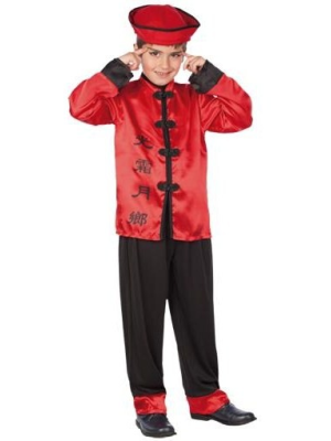 Disfraz de Chino Rojo Infantil - Disfraces Orientales para Niños