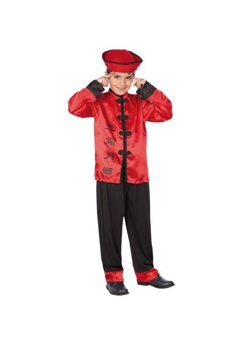 Disfraz de Chino Rojo Infantil - Disfraces Orientales para Niños