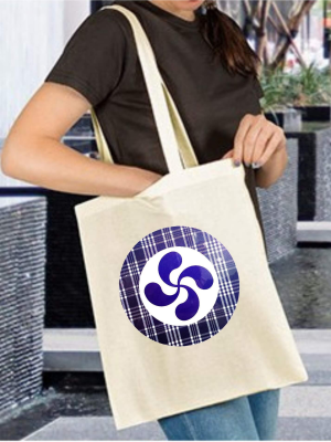 Bolsa Lona Lauburu Circulo Cuadros