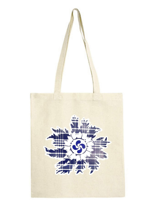 Bolsa Lona con Eguzkilore cuadros Lauburu