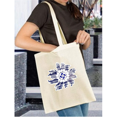 Bolsa Lona con Eguzkilore cuadros Lauburu