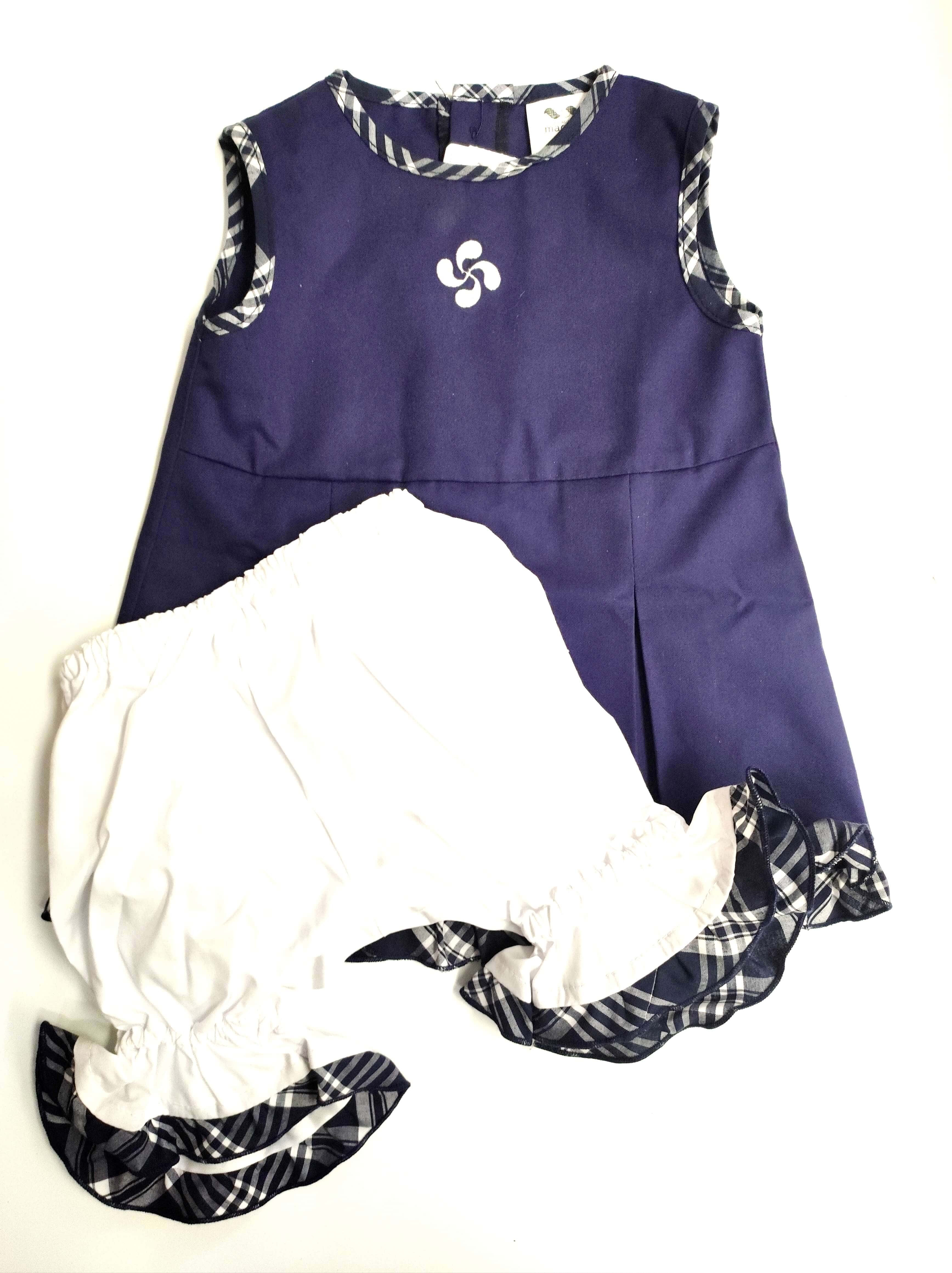 Vestido Arrantzale con Lauburu y Pololos Bebe barato – Tienda