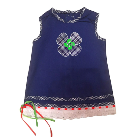 Vestido Arrantzale Mahon Trebol Cuadros Bebe