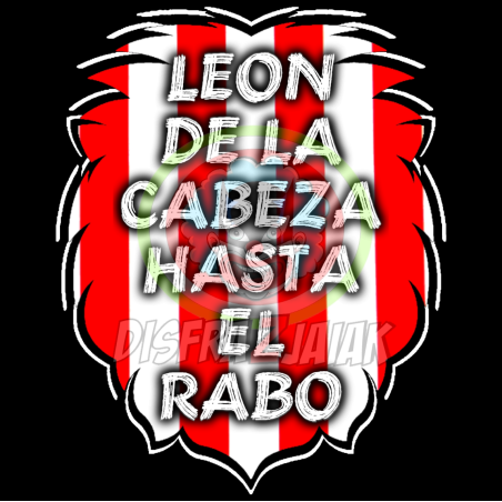 Vinilo Texti Zurigorri Leon de la cabeza... 23x23 - Marea Zurigorri