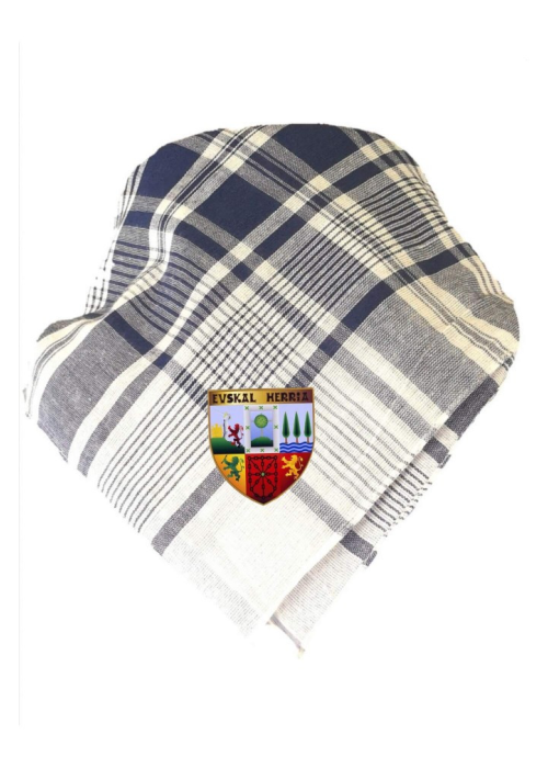 Pañuelo de Euskal Herria Pequeño cuadros azul hierbas