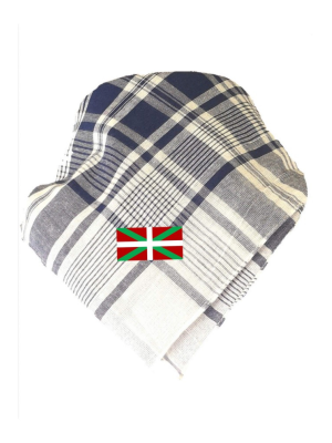 Pañuelo de Ikurriña Grande cuadros azul hierbas
