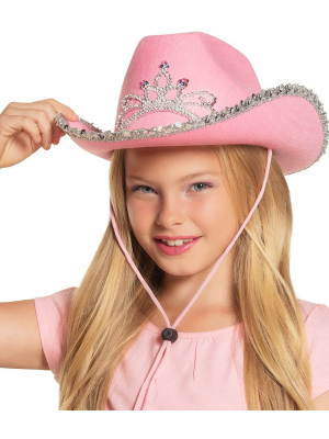 Sombrero Vaquera Rosa corona