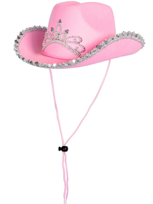 Sombrero Vaquera Rosa corona
