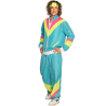Disfraz de Chándal años 80 Azul neon Hombre